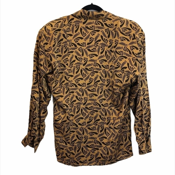 Escada Vintage Button Up Golden Yellow Blouse 34 - Picture 16 of 16